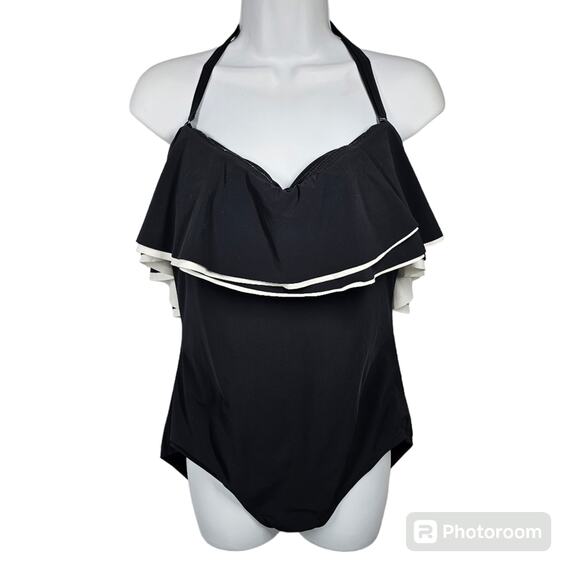 Contours by Coco Reef Agate Ruffle Bandeau Bra Sized One Piece Swimsuit 16/40C - Picture 2 of 13